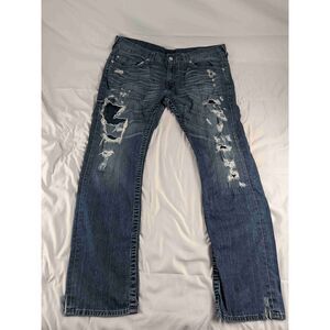 True Religion Jeans Men's Distressed Ripped Skinny Jeans Size 42 X 32